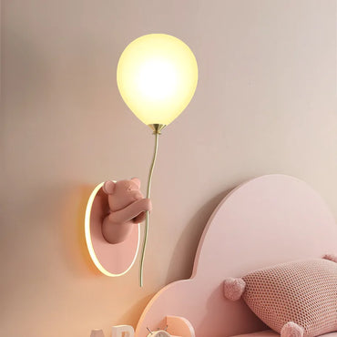 Chloé Balloon-Bär LED-Wandlampe Kinderzimmer Prinzessinnenstil