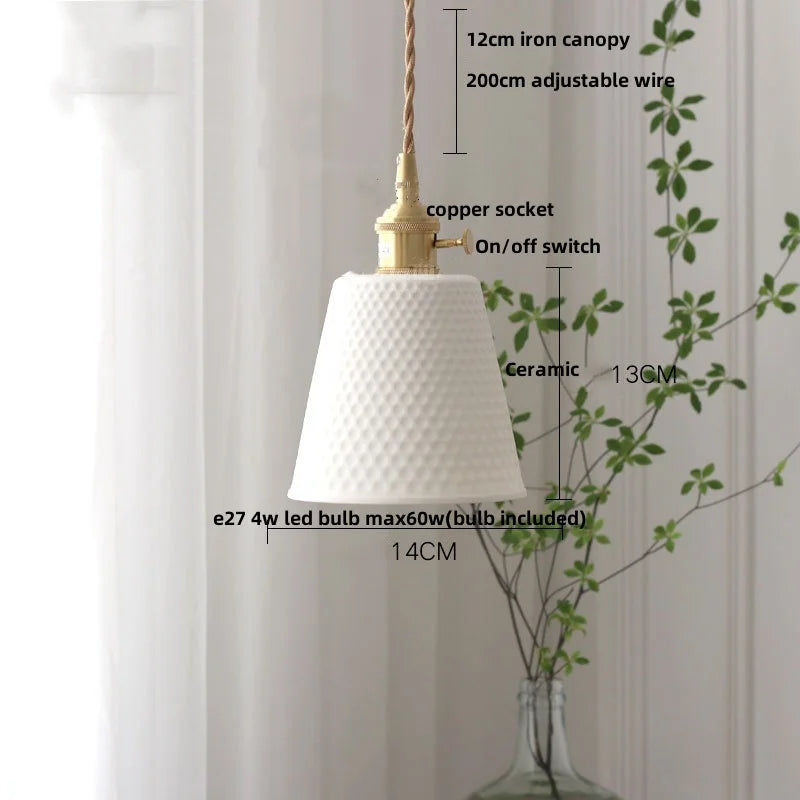 Élise Rose Blumen Keramik LED Pendelleuchte Nordisches Holz
