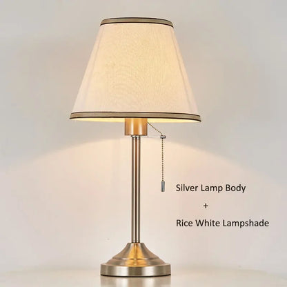 Sophie American Metal Fabric Bedside Table Lamp E27 Reading Light