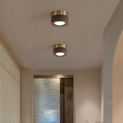 Anouk LED-Deckenstrahler aus Walnussholz