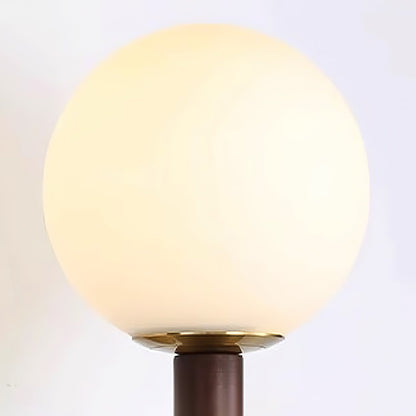 Selene Kugelwandleuchte mit Nussbaum-Perlmuttdesign und warmem Licht