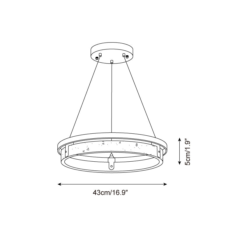 Laurent Ring Kronleuchter, Travertinstein mit integrierter LED