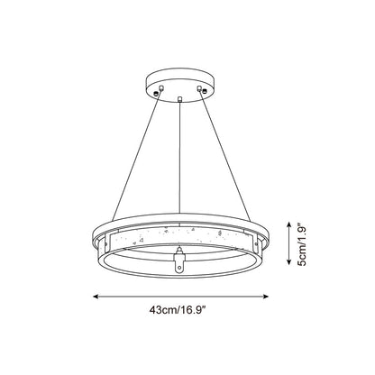 Laurent Ring Kronleuchter, Travertinstein mit integrierter LED