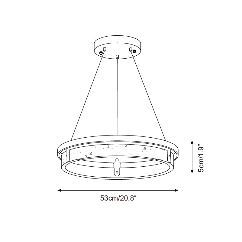 Laurent Ring Kronleuchter, Travertinstein mit integrierter LED