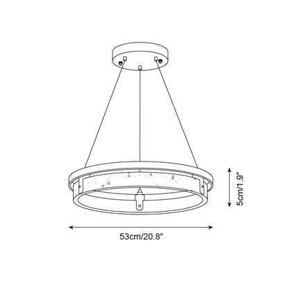 Laurent Ring Kronleuchter, Travertinstein mit integrierter LED