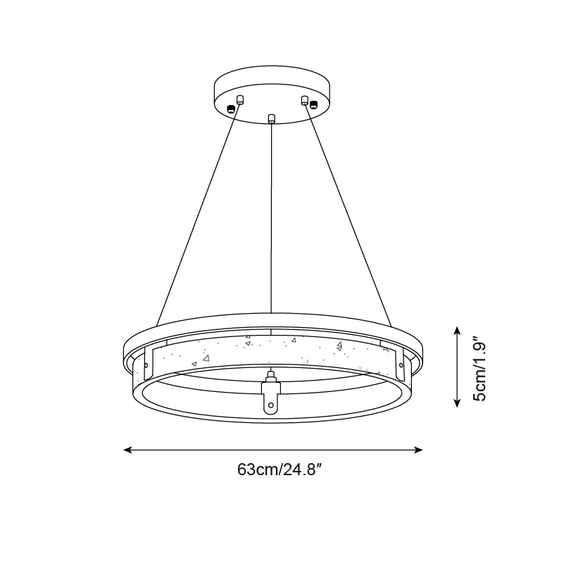 Laurent Ring Kronleuchter, Travertinstein mit integrierter LED