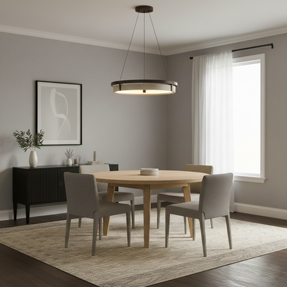 Laurent Ring Kronleuchter, Travertinstein mit integrierter LED