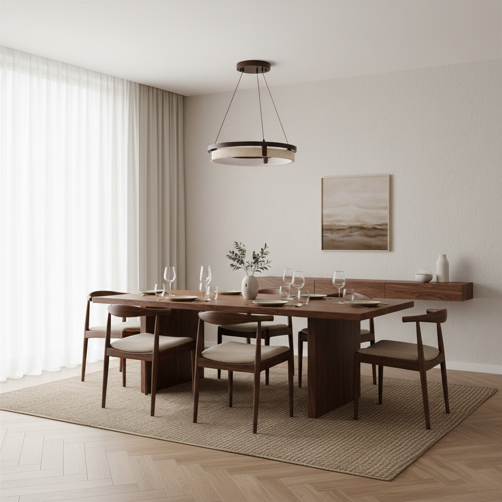 Laurent Ring Kronleuchter, Travertinstein mit integrierter LED