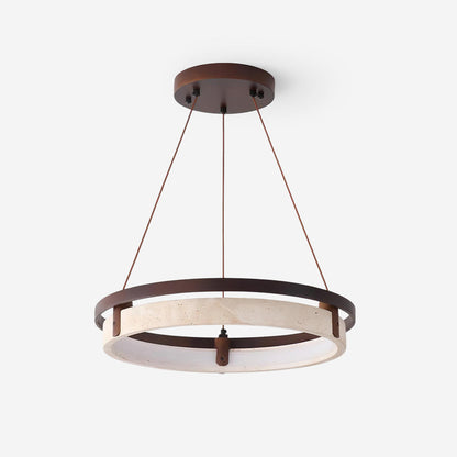 Laurent Ring Kronleuchter, Travertinstein mit integrierter LED