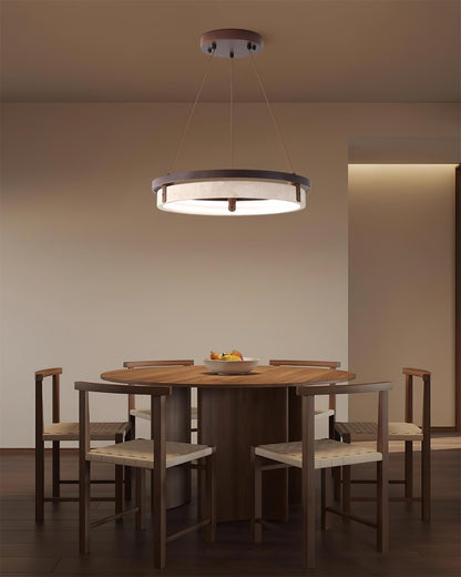 Laurent Ring Kronleuchter, Travertinstein mit integrierter LED