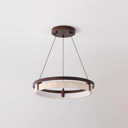 Laurent Ring Kronleuchter, Travertinstein mit integrierter LED