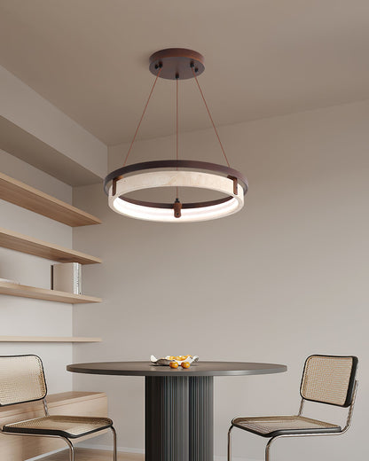Laurent Ring Kronleuchter, Travertinstein mit integrierter LED