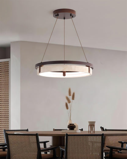 Laurent Ring Kronleuchter, Travertinstein mit integrierter LED