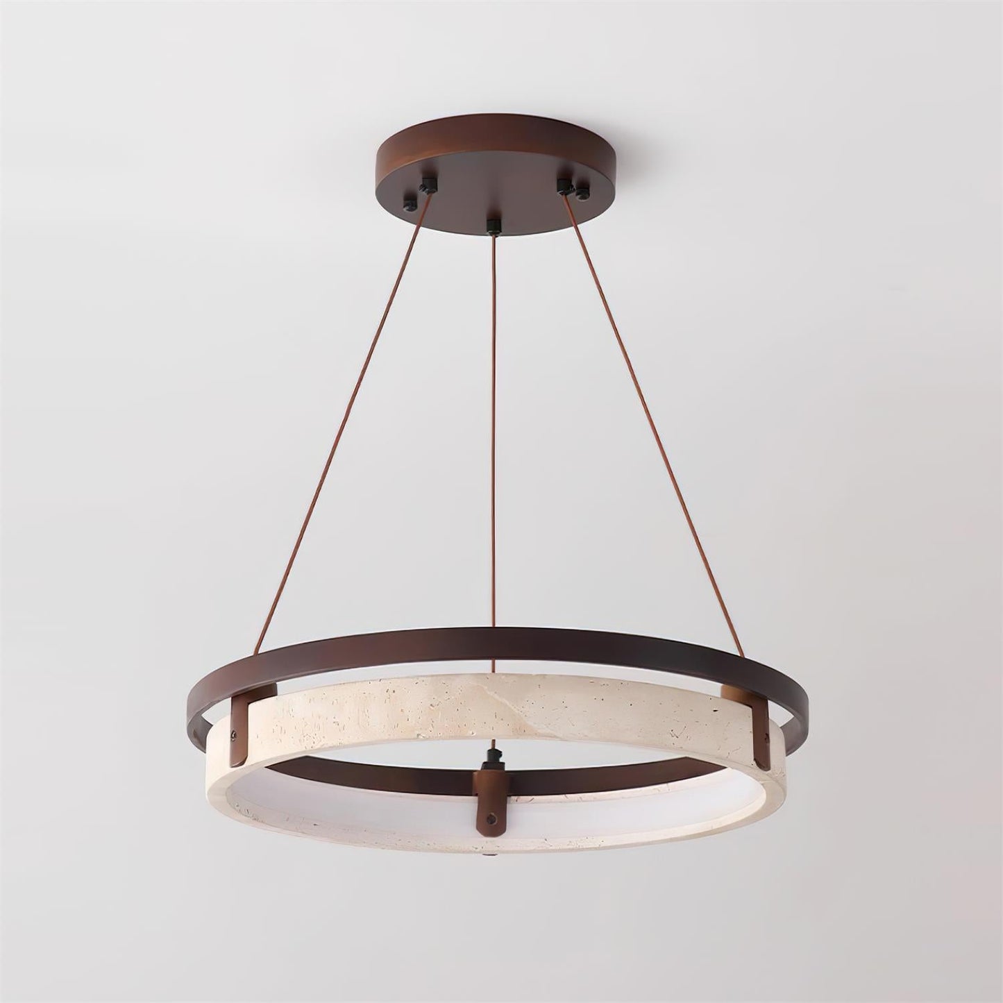 Laurent Ring Kronleuchter, Travertinstein mit integrierter LED
