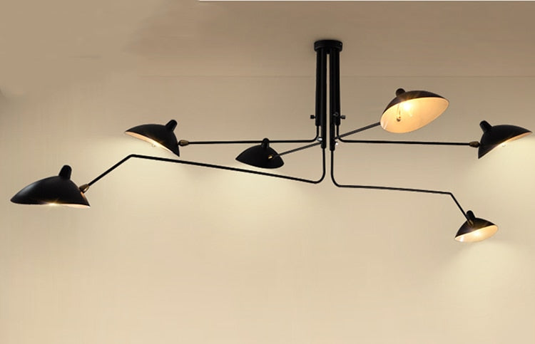 Camille Deckenleuchte mit drehbarem Arm, LED, Schwarz Messing, verstellbar