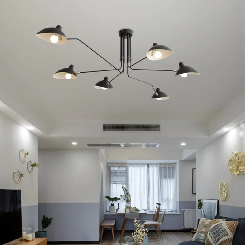 Camille Deckenleuchte mit drehbarem Arm, LED, Schwarz Messing, verstellbar