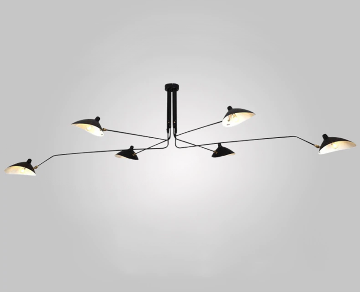 Camille Deckenleuchte mit drehbarem Arm, LED, Schwarz Messing, verstellbar