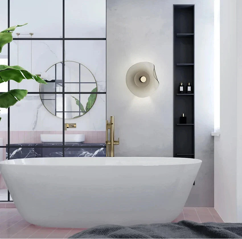 Élise Halo LED-Wandleuchte mit Glasschirm