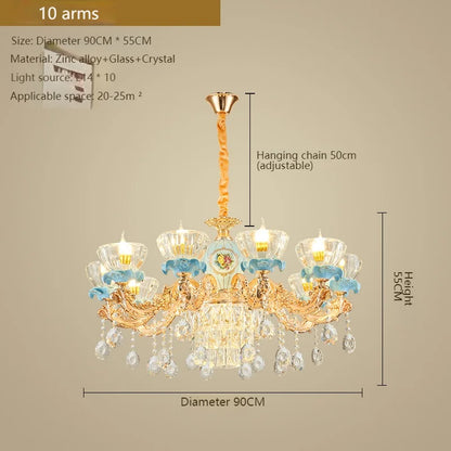 French Crystal Chandelier Light for Villa Living and Dining Room