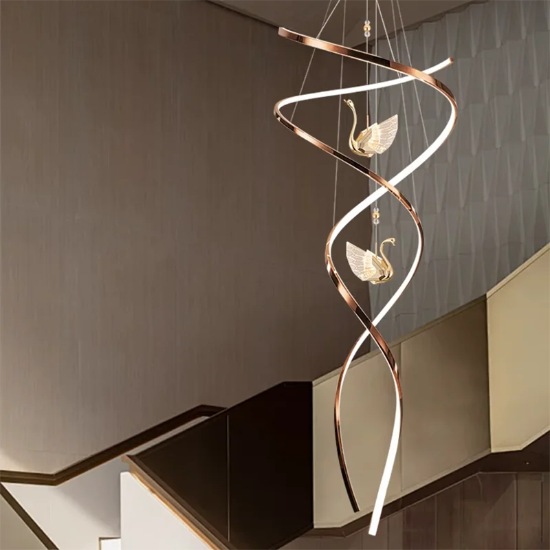 Celestine Wendel-Schwan LED-Treppen-Kronleuchter