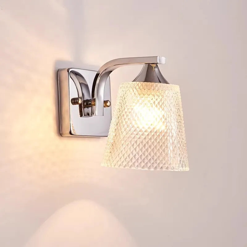 Élise Moderne Glaswandleuchte E27 Schalter Nachttisch LED Wandlampe