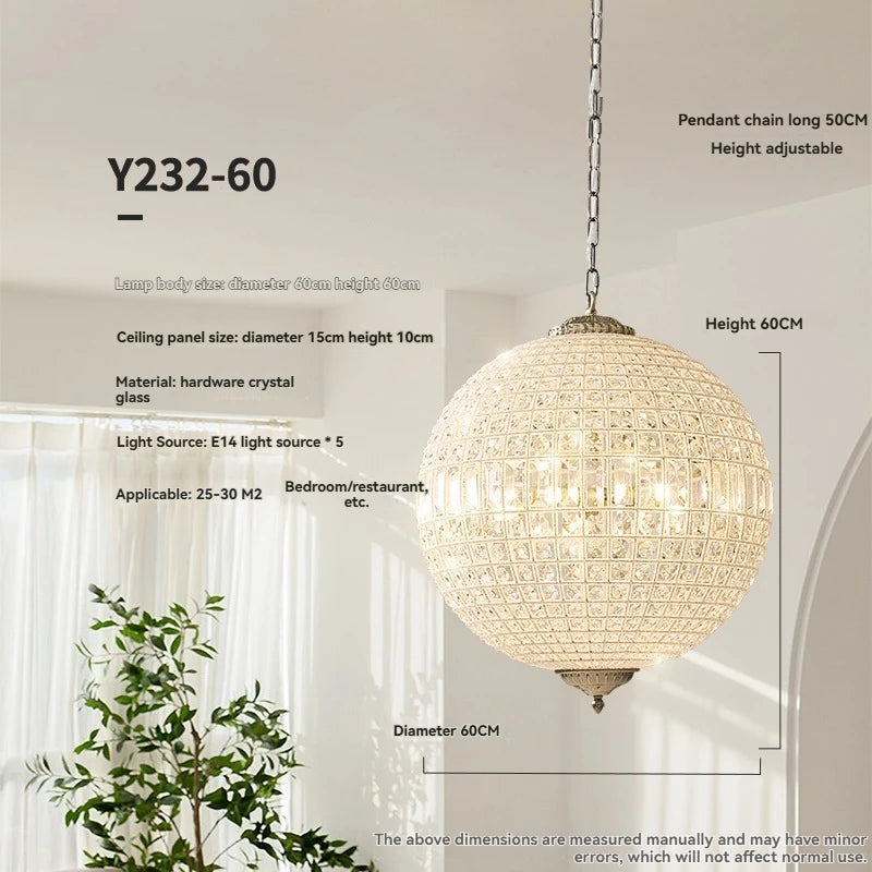 Aurélie Vintage Kristall-Hängeleuchter 6-flammig Luxus