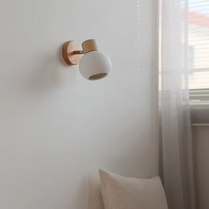 Camille White Ceramic LED Wall Lamp Switch E27 Nordic