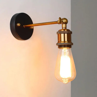 Élise Industrielle Retro E27 Wandleuchte Schwarz Gold Loft Wandlampe