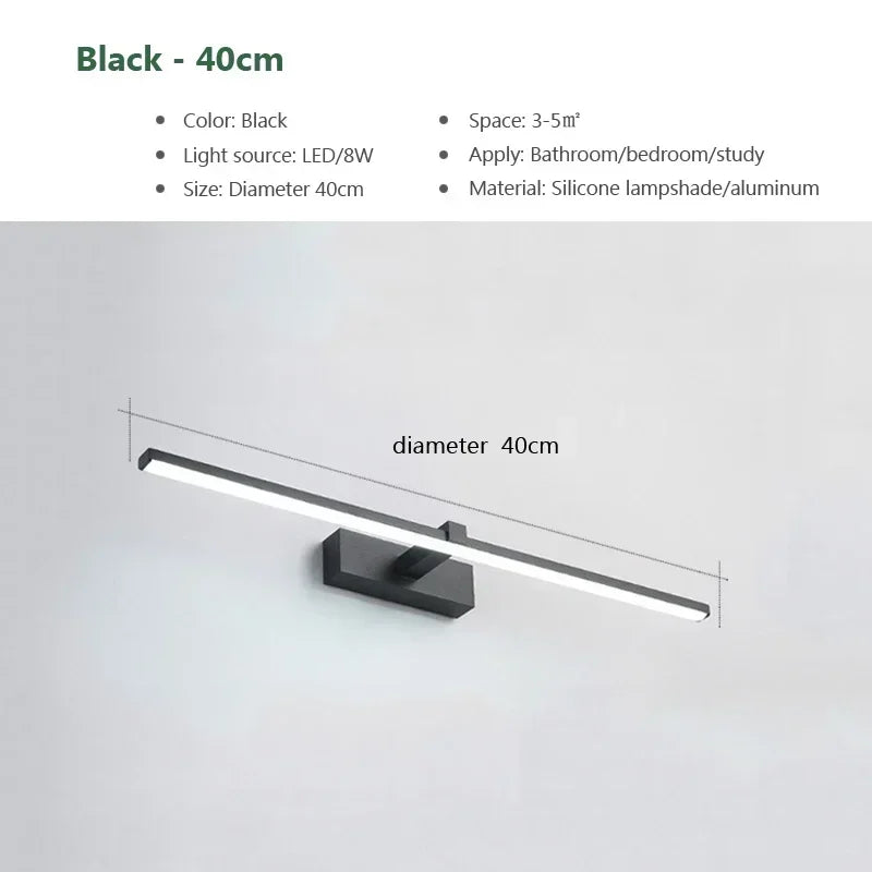 Noémie Modern Aluminum Bathroom LED Mirror Wall Lamp