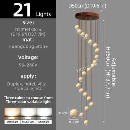 Élise Luxury Stone Staircase Pendant Chandelier