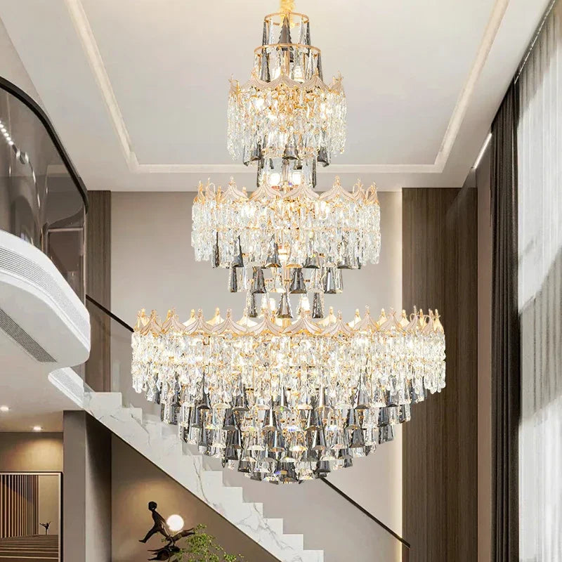 Isabelle Luxuriöser Duplex-Kristall-Kronleuchter für Villen-Hallenlicht