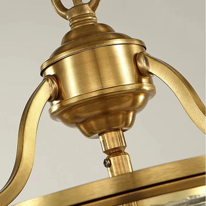 American Country Bronze and Glass Pendant Lamp for Living and Dining Rooms