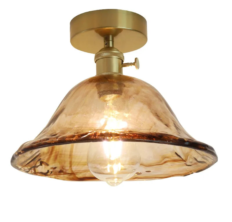 Éloise Amber Glas Kupfer Deckenleuchte