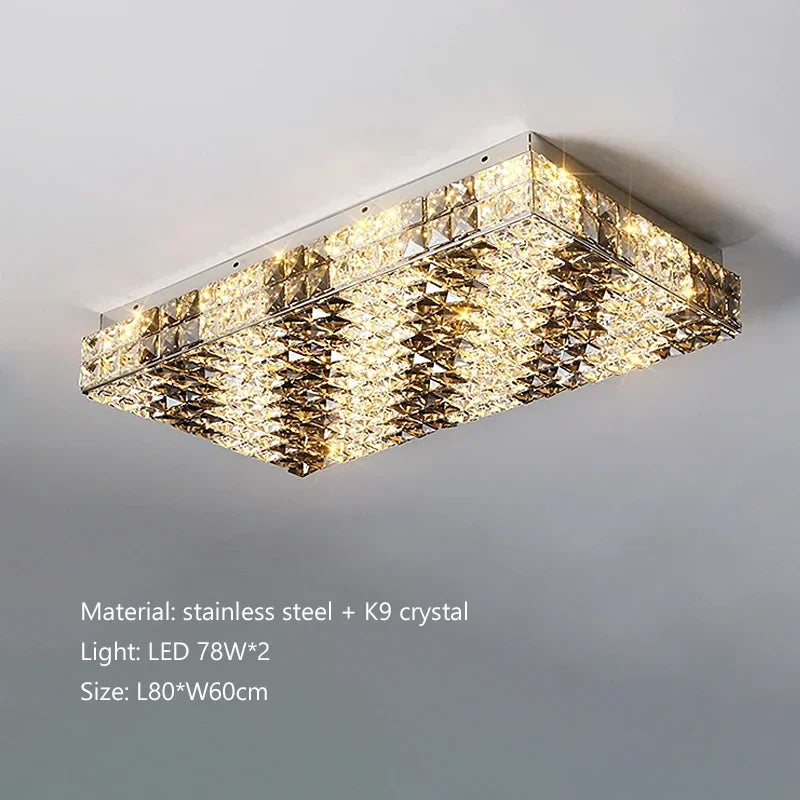 Élodie Moderne Luxus K9 Kristall LED Deckenlampe für Wohn-, Esszimmer, Schlafzimmer, Zuhause, Innenbeleuchtung