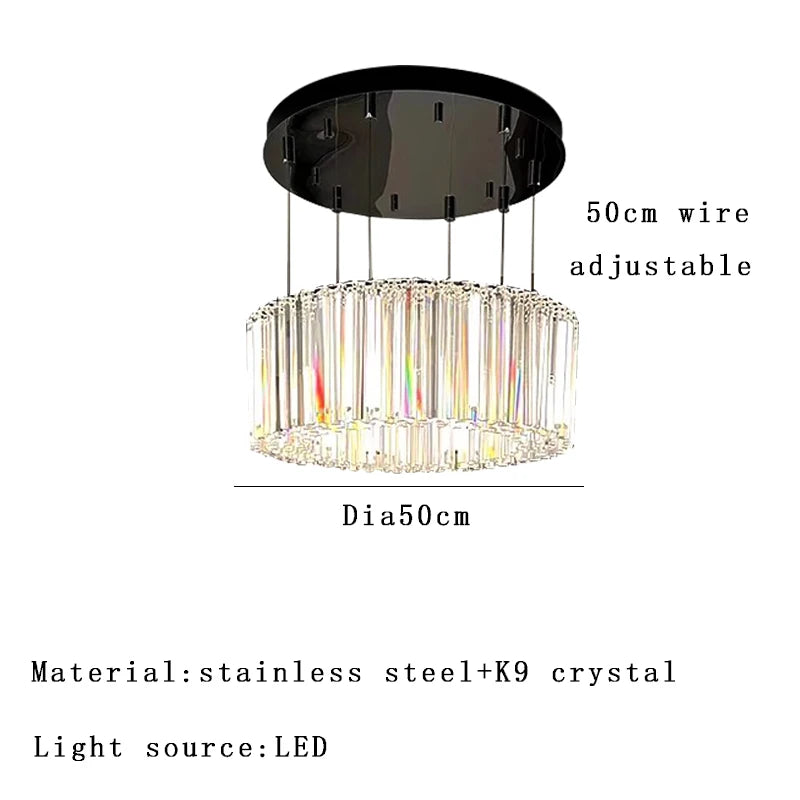 Élise italienische Luxus-Rund-Pendelleuchte Kristall-Deckenlampe