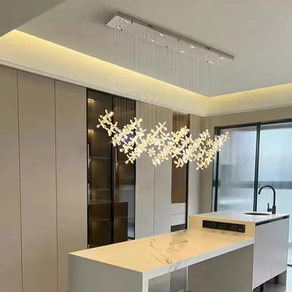 Modern Luxury Flower Crystal LED Pendant Light for Home and Restaurant