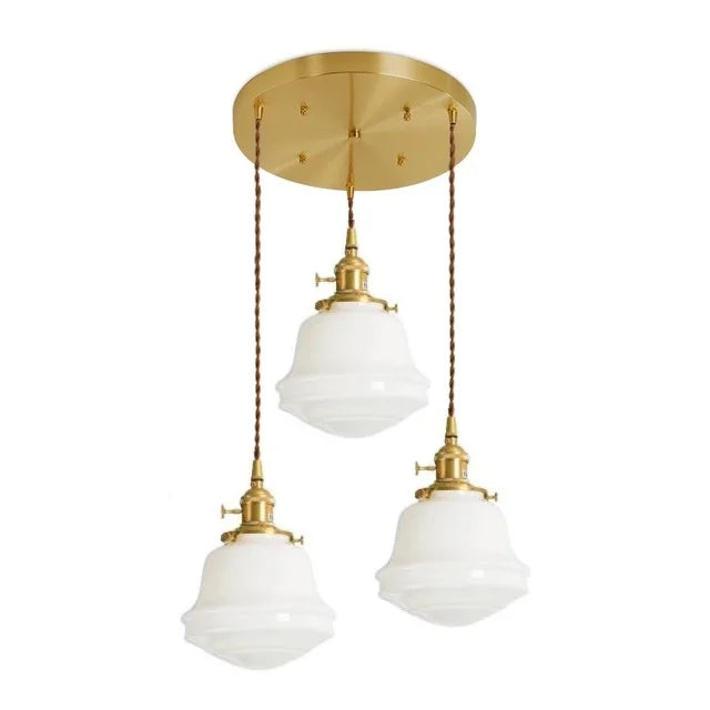 Élodie Glass Pendant Light with Copper Finish