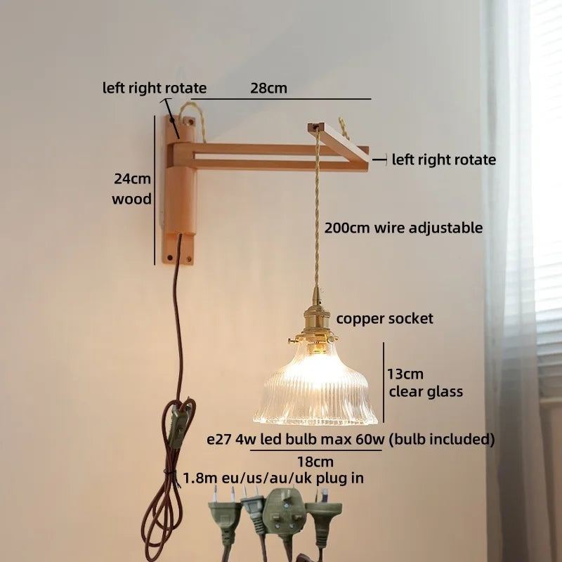 Élise Glasblumen Wandleuchte Flexibler Arm Nordisch