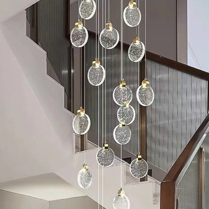 Clémence Luxus-Kristall-LED-Treppenhaus-Kronleuchter