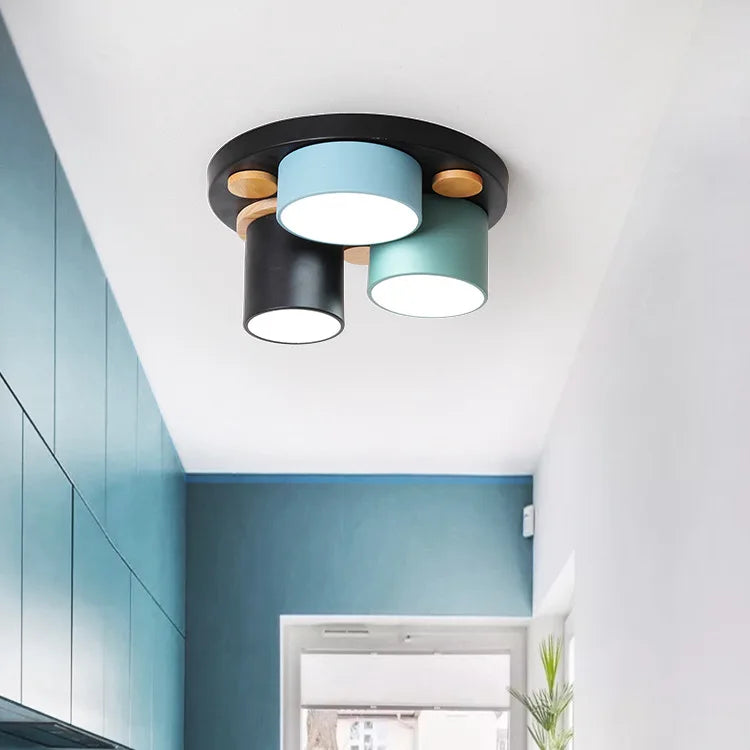 Émilie Nordic Wood Accent LED Ceiling Light
