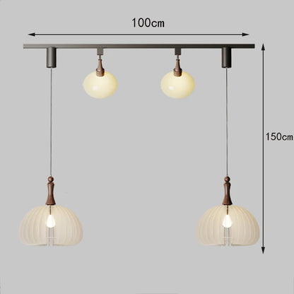 Émile moderne mehrflammige Pendelleuchte aus satiniertem Glas