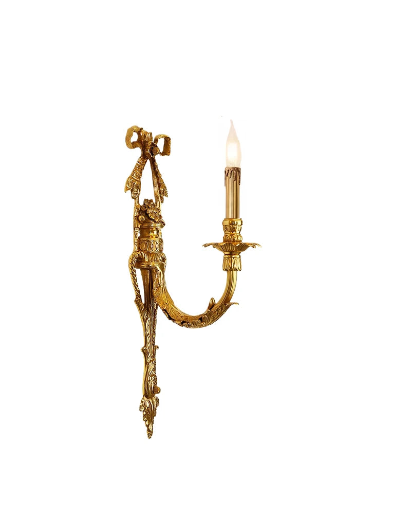 Camille Retro französische Messing-Kristall-LED-Wandleuchte Schlafzimmer-Akzent
