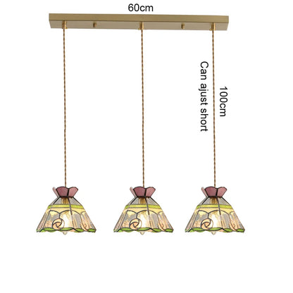 Camille Retro Buntglas-Pendelleuchte E27