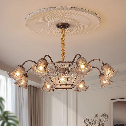 Vintage Blumen Glas LED Pendelleuchter