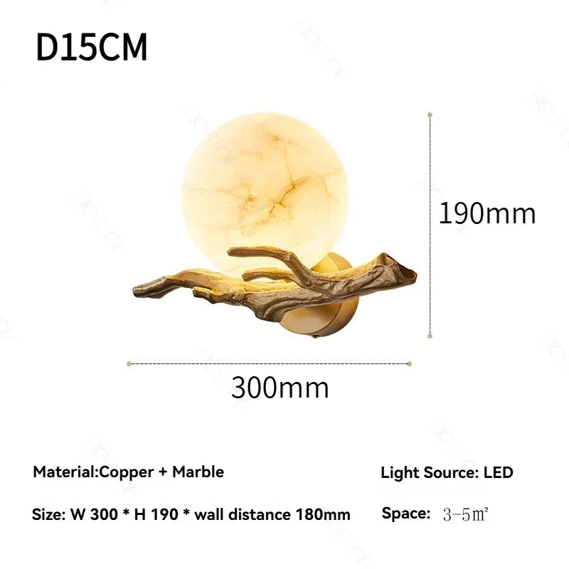 Sophie Italienischer Marmor Messing LED Wandleuchte Wasserdichte Außenlampe