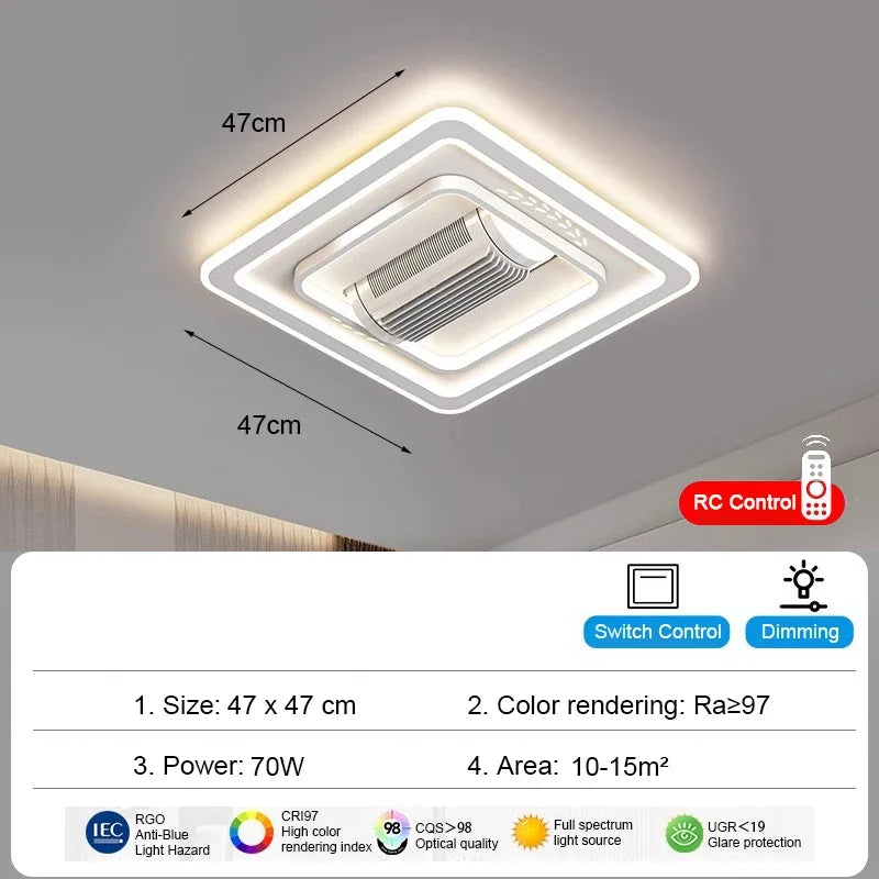 Aurevo Moderner LED-Deckenventilator ohne Flügel