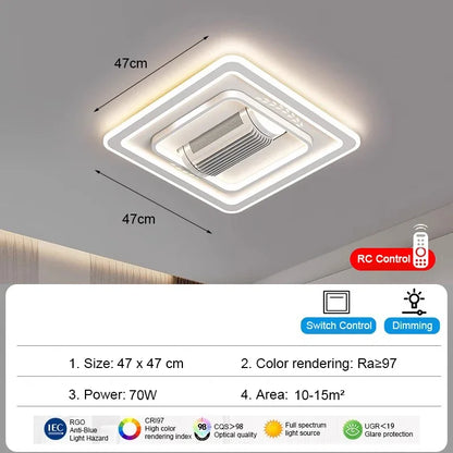 Aurevo Moderner LED-Deckenventilator ohne Flügel
