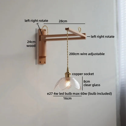 Élise Glasblumen Wandleuchte Flexibler Arm Nordisch