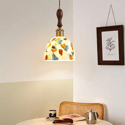 Camille Mittelalterliche Glas-Walnuss-Pendelleuchte Schlafzimmer-Kronleuchter