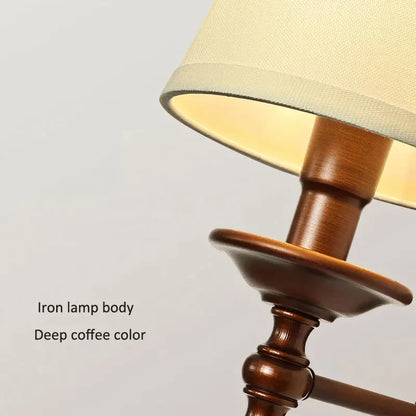 Amélie Retro Coffee Fabric Wall Lamp E14 European Bedside Light